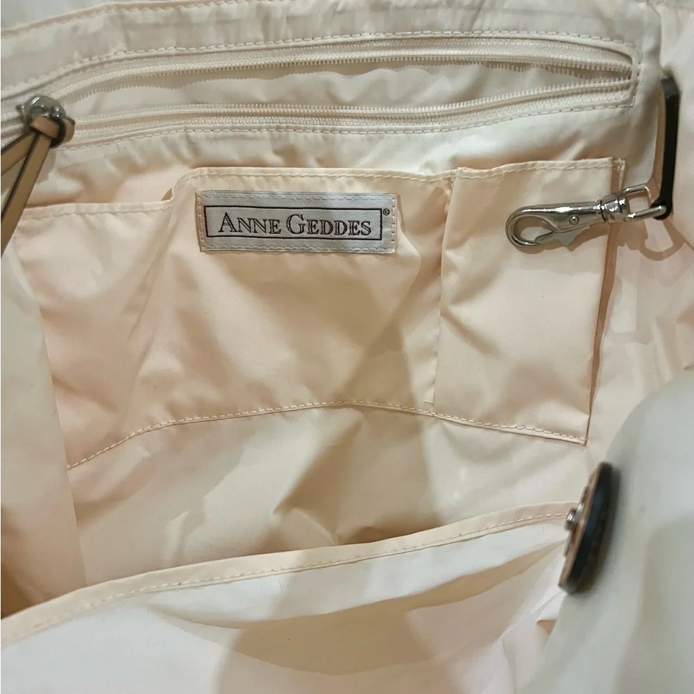 Authentic Anne Geddes Cream and Tan Diaper Bag